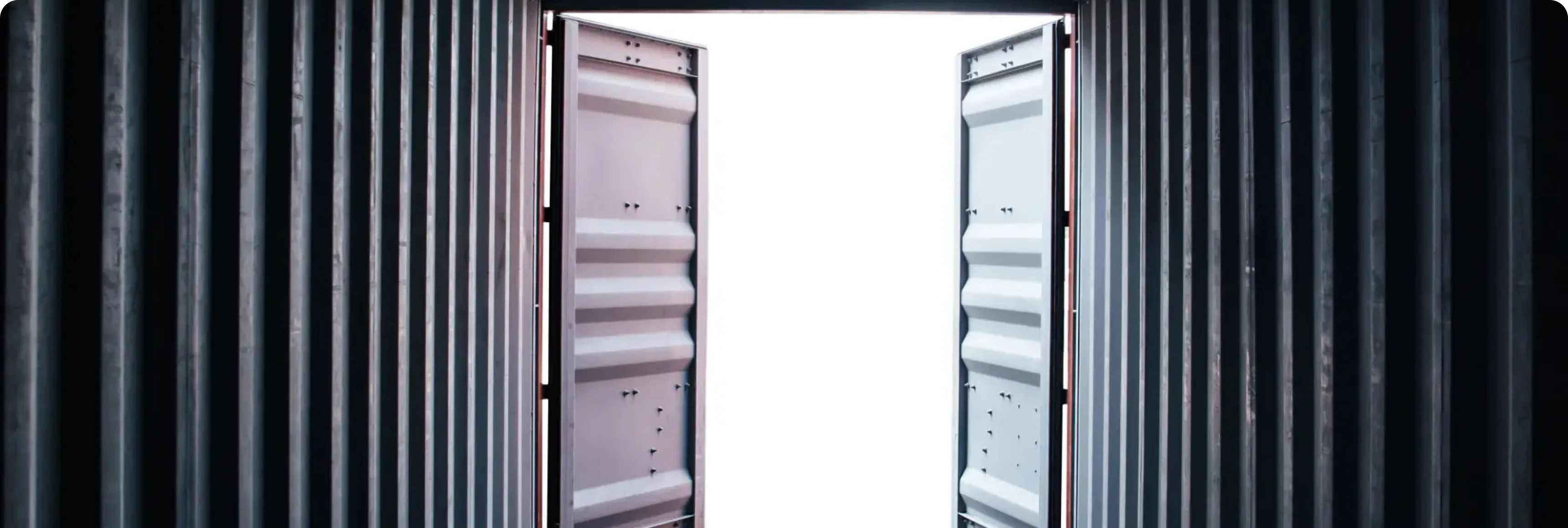 Open shipping container doors