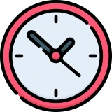 Simple clock illustration, black hands